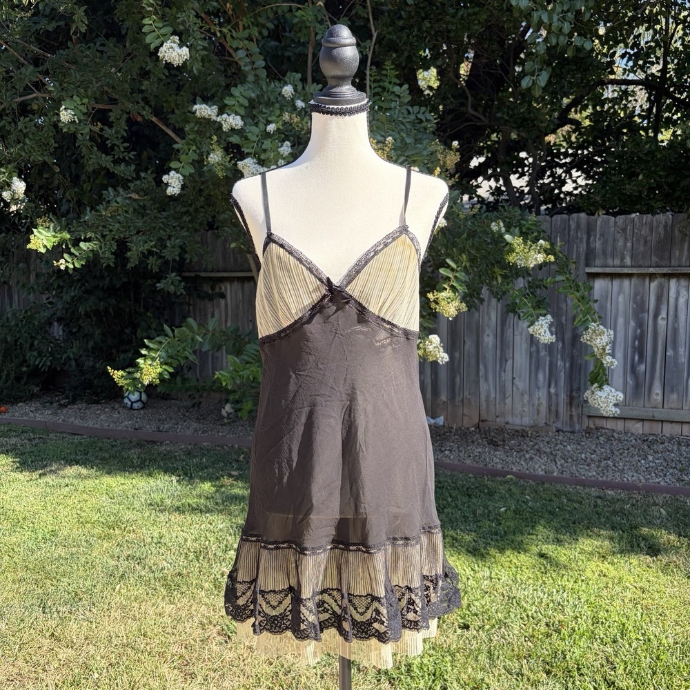 VTG Victoria's Secret Angels 2006 Black Silk Slip Dress Medium Read
